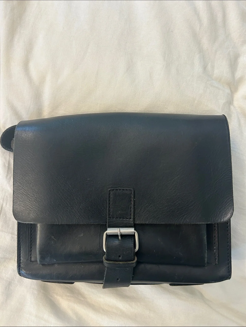 Kerstin Adolphson Black Leather Satchel Crossbody Bag